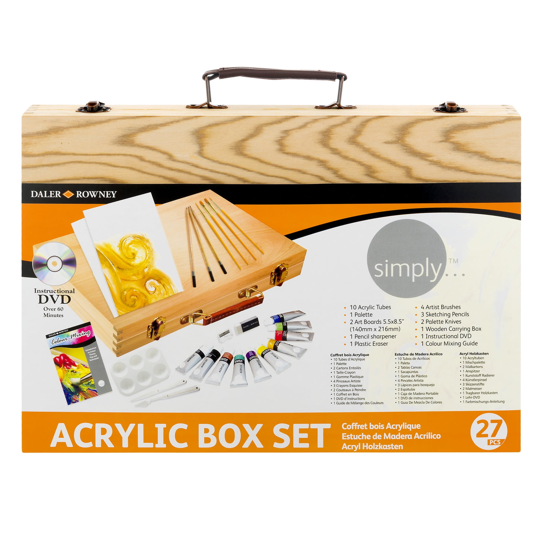 Natural Ox Hair Pro-Art Artist Select Short Handle Assorted Colors Brush Tub