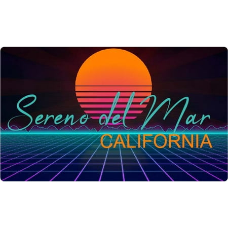 

Sereno del Mar California 4 X 2.25-Inch Fridge Magnet Retro Neon Design