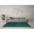 thumbnail image 3 of Ahgly Company Indoor Square Abstract Turquoise Blue Modern Area Rugs, 7' Square, 3 of 4