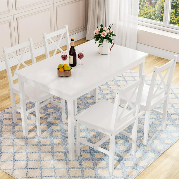 Alohappy Dining Table Set for 4, 5 Piece Kitchen Table Set with 4 ...