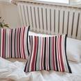 thumbnail image 4 of Red Black Outdoor Pillow Covers Set of 2 Grey Stripe Abstract Geometric Vertical Stripes Waterproof Throw Pillow Case Decorative Square Cushion Cover for Patio Couch Garden Balcony, 16"x16", 4 of 9