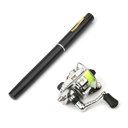 FlyFlise Pocket Collapsible Fishing Rod Reel Combo Mini Pen Fishing Pole Kit Telescopic Fishing Rod Spinning Reel Combo Kit