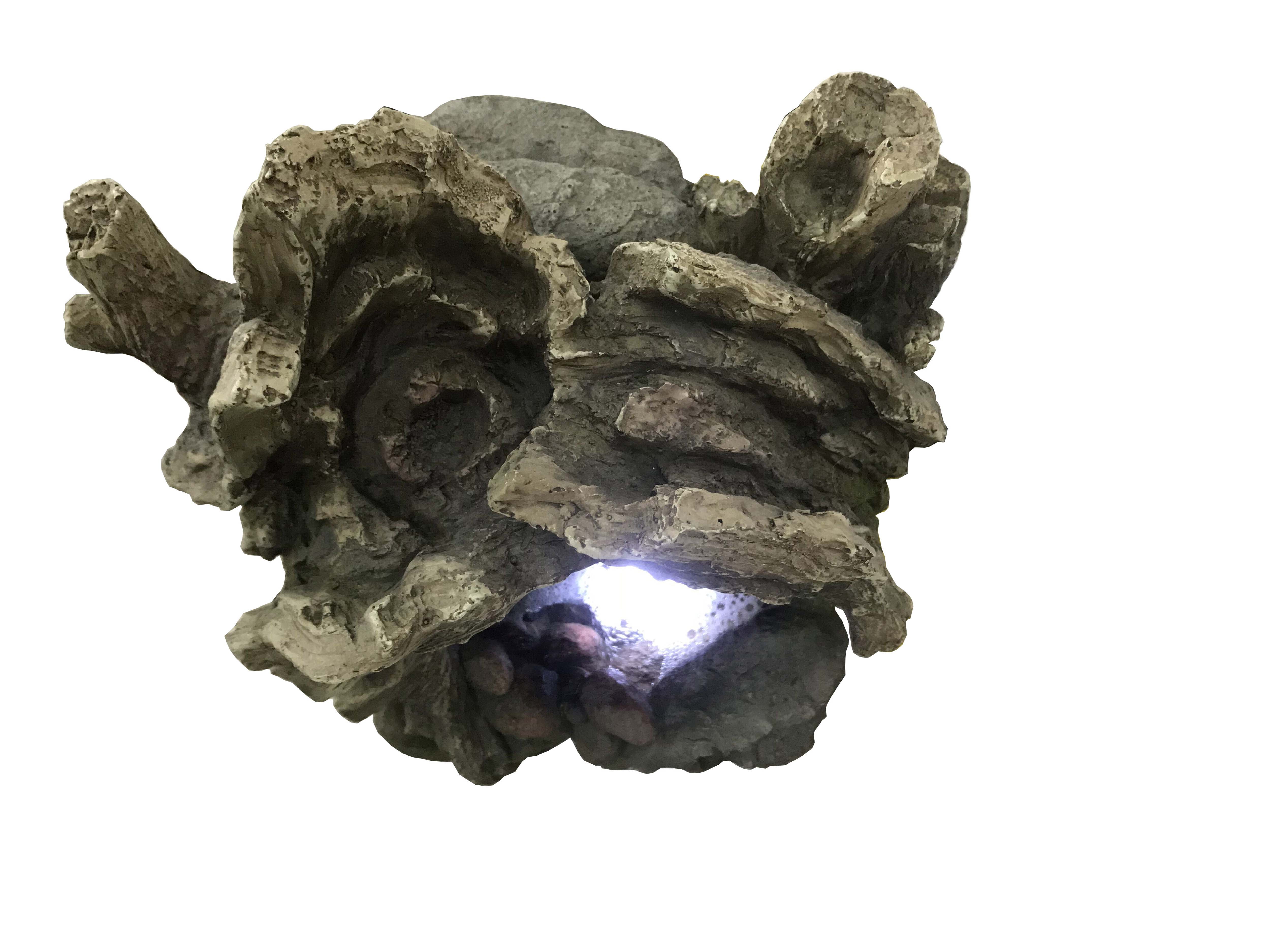 Hi-Line Gift 79553-E LED Lights Polyresin and Resin Treetrunk Waterfall Fountain, Brown