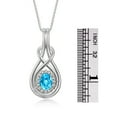thumbnail image 6 of RYLOS Jewelry For Women Sterling Silver Love Knot Tennis Bracelet & Necklace Gemstone W/ Diamonds Adjustable 7"-8" Wrist & 18" Chain 9X7MM & 6X4MM Blue Topaz December Birthstone Jewelry, 6 of 9