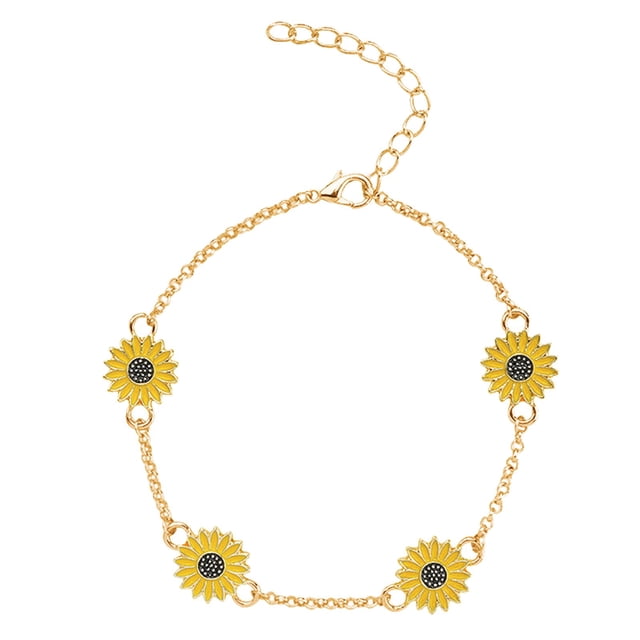 Aleación de girasol tobillera Europea y adornos para los pies Señora Regalo Accesorios Moda Cadena Brillante Bangle Adorno del dedo del pie Bangle Exquisito