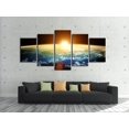 the Earth 5 Panels Extra Large Modern Landscape Artwork Giclee Canvas