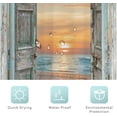 thumbnail image 4 of Small Stall Shower Curtain 36Wx72H Inch Beach Seaside Ocean Rv Hawaiian Sea Sunset Narrow Barn Door Scenery Rustic Landscape Bathroom Decor Fabric Polyester Waterproof 7 Pack Hooks, 4 of 6