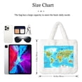 thumbnail image 3 of Salouo World Map With Animals Landmarks for Plush Underarm Bag,Soft Tote Bag Ladies Fluffy Shoulder Bag Women Furry Tote Bag Plush Handbag for Autumn and Winter, 3 of 7