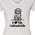 thumbnail image 4 of Inktastic I Love My Goldendoodle Dog Women's V-Neck T-Shirt, 4 of 5