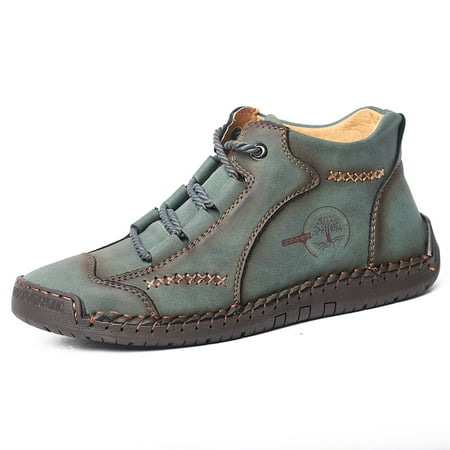 

Men s Fashion Vintage Hand Stitching Soft Business Casual Ankle Boots Geniue Leather Shoes Flats Oxfords