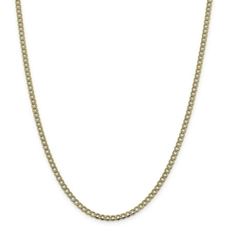 14k Yellow Gold 3.4mm Link Curb Chain Necklace 18 Inch Pendant Charm Pav?