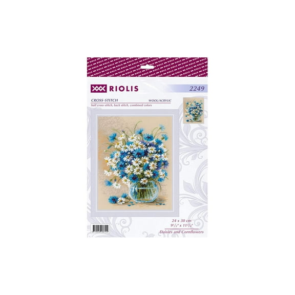 Daisies and Cornflowers R2249 Counted Cross Stitch Kit
