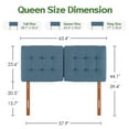 thumbnail image 4 of Someet Upholstered Headboard for Queen Size, Adjustable Height Headboard, Modern Button Tufting Solid Wood Headboard, Blue, 4 of 8