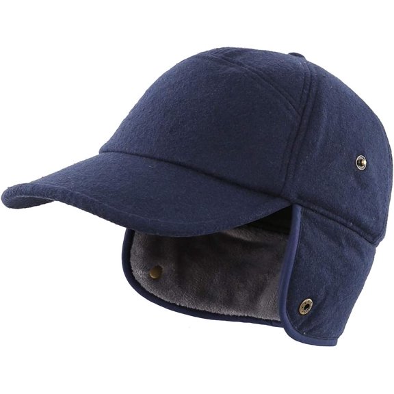 CoCoMangos Men’s Winter Baseball Cap with Earflaps Fleece Lined Trapper Hunting Hat