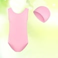 thumbnail image 3 of Coerni Girls One Piece Swimsuits Solid Color Ruched Bathing Suit for Tween Girls Hawaiian Athletic Swimwear with Matching Swim Cap, 3 of 3