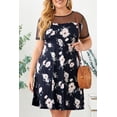 thumbnail image 6 of Purcoar Plus size Floral Print Polka Dots Mesh Patch Mini Dress, 6 of 7