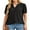 01-Black, variant on JWD Womens Shirts Casual V Neck Tshirts Puff Short Sleeve Summer Tops Tunic Blouses Black M
