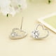 thumbnail image 2 of Pendientes Minimalis Corazón Circonita Redondos Pendientes Mujer Estilo, 2 of 4