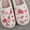 #271-White, variant on Roncen Unisex Couple's Winter Western Cowboy Bootie Slippers - Bow Print Plush Fleece Lined Indoor Warm House Shoes, Cozy Non-Slip Home Moccasin for Men and Women