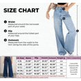 thumbnail image 4 of JOLIP Women's High Waist Seamed Wide Leg Denim Jeans, Dark Wash Panel Front Baggy Denim Pants, 4 of 7