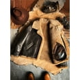 thumbnail image 6 of Man Winter Short Coat Genuine Sheepskin Shearling 100% Natural Real Wool Liner Biker Motorcyclist Jacket for Male Brown Plus Size for Weight over 100kgs,Brown,54, 6 of 17
