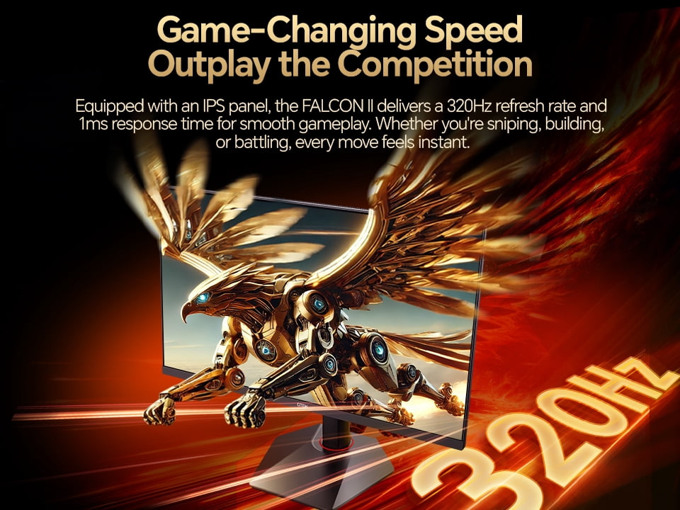 GTek 27 inch 320Hz 300Hz Gaming Monitor, Frameless 2K QHD 2560X1440P Fast IPS Computer Monitor, 1ms MPRT, FreeSync, 95% DCI-P3, HDR 400,DisplayPort/HDMI, Height Adjustable