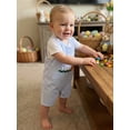 thumbnail image 5 of Aojekbee Baby Boy Easter Romper 0-18M Sleeveless Round Neck Bunny Embroidery Jumpsuit Newborn Playsuit, 5 of 9
