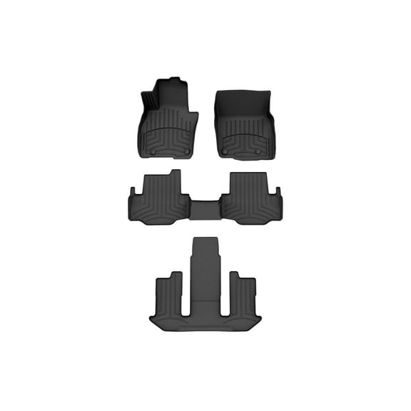 WeatherTech FloorLiner HP Custom Fit Floor Mats compatible with Mazda CX-90 PHEV, CX-90 - Complete Set (1st, 2nd, & 3rd Row), Black