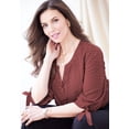 thumbnail image 3 of Catherines Women's Plus Size Georgette Buttonfront Tie Sleeve Cafe Blouse, 3 of 6