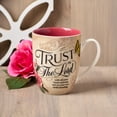thumbnail image 4 of Christian Art Gifts Novelty Ceramic Scripture Coffee & Tea Mug for Women: Trust in the Lord - Proverbs 3:5 Inspirational Bible Verse w/Gold Accents, Rose Floral Cute Butterfly, Pink/Tan, 12 oz., 4 of 4