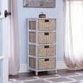 thumbnail image 2 of HOUSEHOLD ESSENTIALS Whitewash 4-Basket Storage Tower, 2 of 7