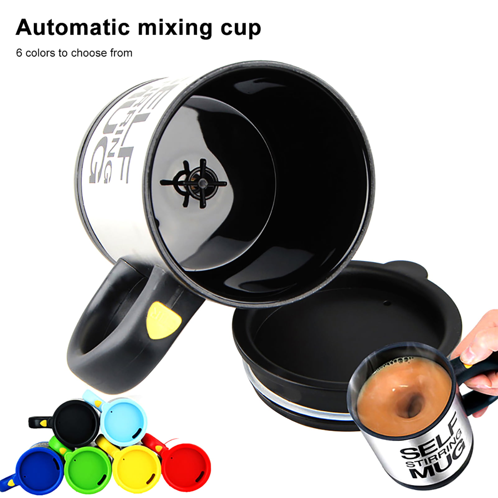 GOOACTION Auto Stirring Mug Portable Self Stirring Mixing Cup Electric Automatic Coffee Milk and Juice Mixing Mugs Cups 400ml/14oz 