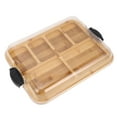thumbnail image 1 of Charcuterie Board with Lid, Bamboo Cheese Board Dual Sided Clear Locking Lid  for Kitchen, 1 of 7