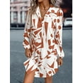 thumbnail image 5 of Abstract Print Button Down Shirt Dress for Women Above Knee Length, 5 of 5