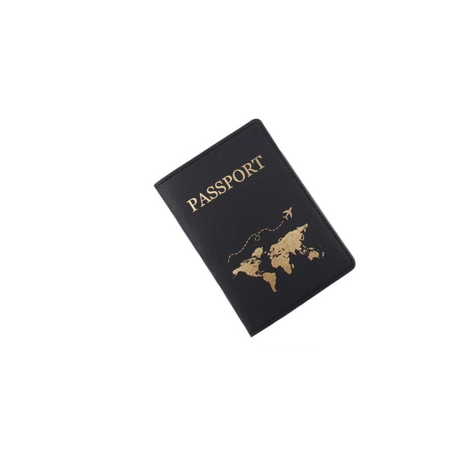 Injueey Funda para pasaporte con control de seguridad, soporte de almacenamiento para tarjeta de crédito y débito de identificación de viaje, bolsa de Almacenamiento y organización del hogar Negro Injueey HA067524-07B
