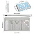 thumbnail image 3 of JIALIOU Nylon Trifold Card Wallet with ID Window Zipper Pocket for Men Women Teen White Raindrops and Clouds, 3 of 7