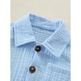 thumbnail image 5 of Kids Boys Shorts Set, Short Sleeve Button-down Shirt with Elastic Waist Shorts Summer Outfit 2-6 Years, 5 of 9