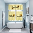thumbnail image 4 of Welcome Sunflower Kitchen Curtains Valances and Tiers Set of 3 Yellow White Plaid Summer Style Tier Curtains and Valance with Rod Pocket for Small Windows, 27.5"x36", 4 of 9