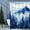 Navy, variant on Peacock Blue Misty Pine Forest Shower Curtain, Mountain Foggy Woodland Scenery Tree Shower Curtains for Chic Rustic Bathroom, Abstract Modern Waterproof Nature-Themed Decor, 72x72 Inches