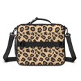 thumbnail image 2 of Black and Brown Leopard Print Insulated Lunch Bag with Shoulder Strap and Bottle Holder,Bento School Lunch Bag Box,11x9.5x3.5 Inches, 2 of 4