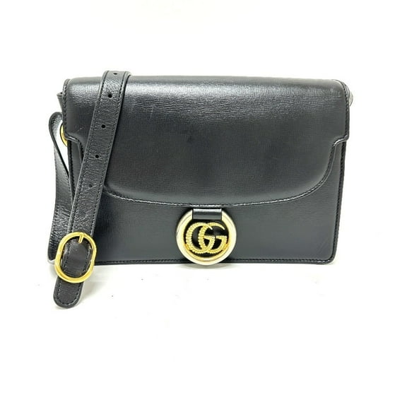 Pre-Owned GUCCI 589474 GG Marmont Shoulder Bag Leather Women's Black (Good)