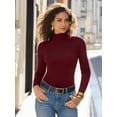 thumbnail image 2 of MOYIKO Mock Turtleneck for Women Long Sleeve Fitted Shirts Tight Tops Tees, 2 of 8
