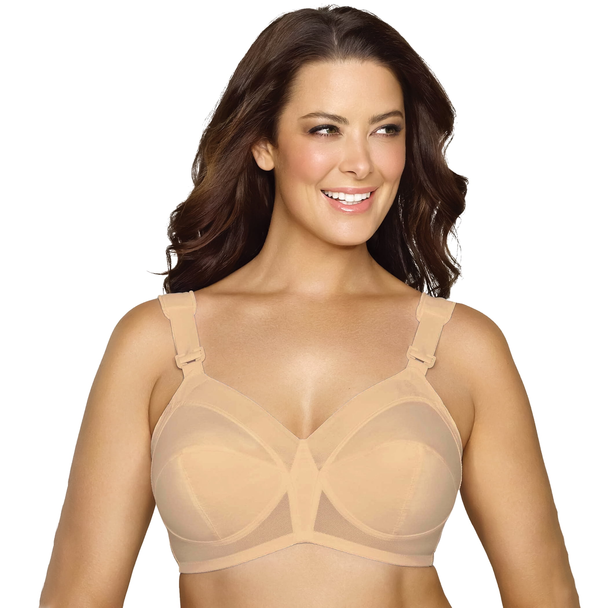 Collections Etc Women's Exquisite Form Support Bra with Moveable Pads Beige  38B 