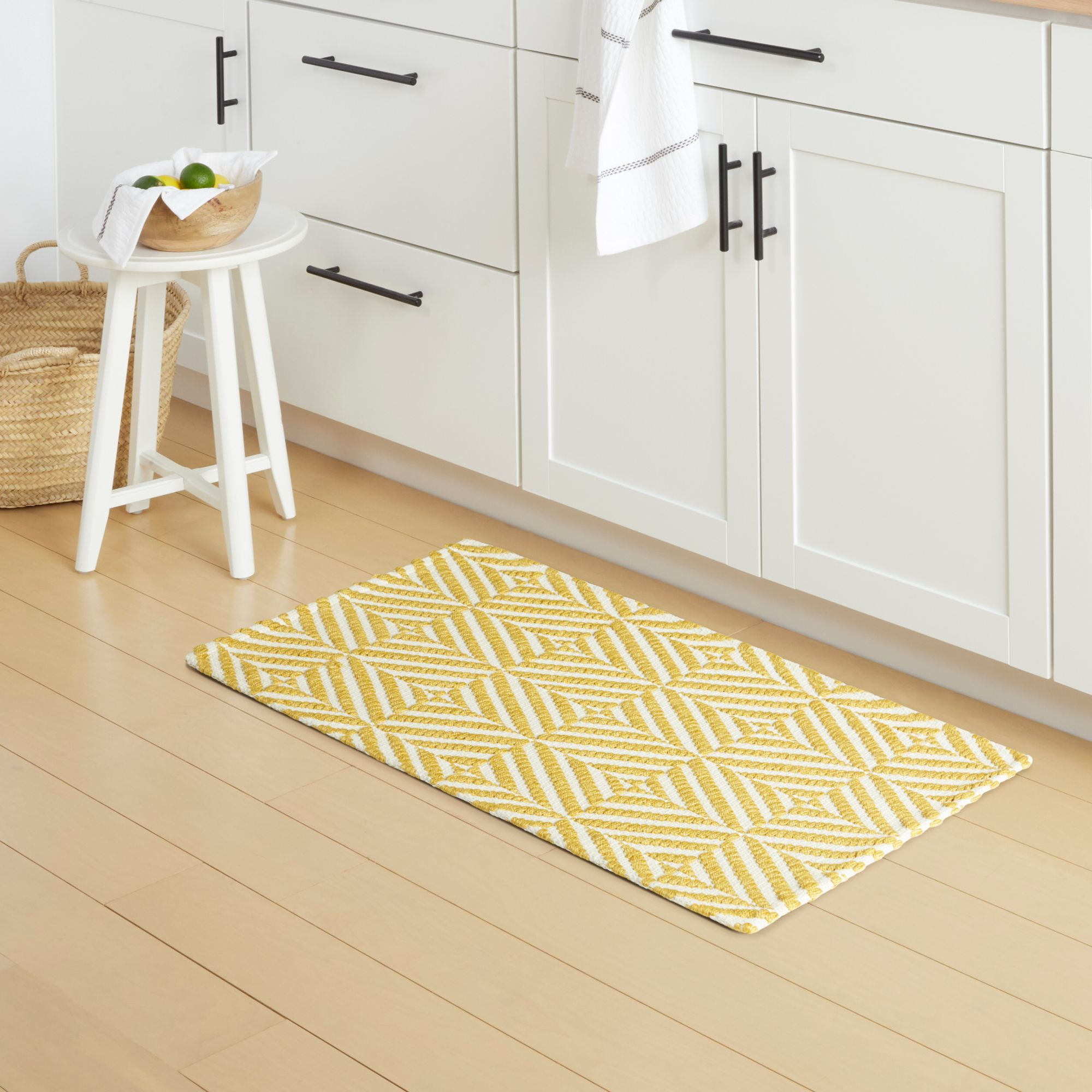 Mainstays Montana Woven Fabric Mat, 18"x27", Yellow, Available in Multiple Colors