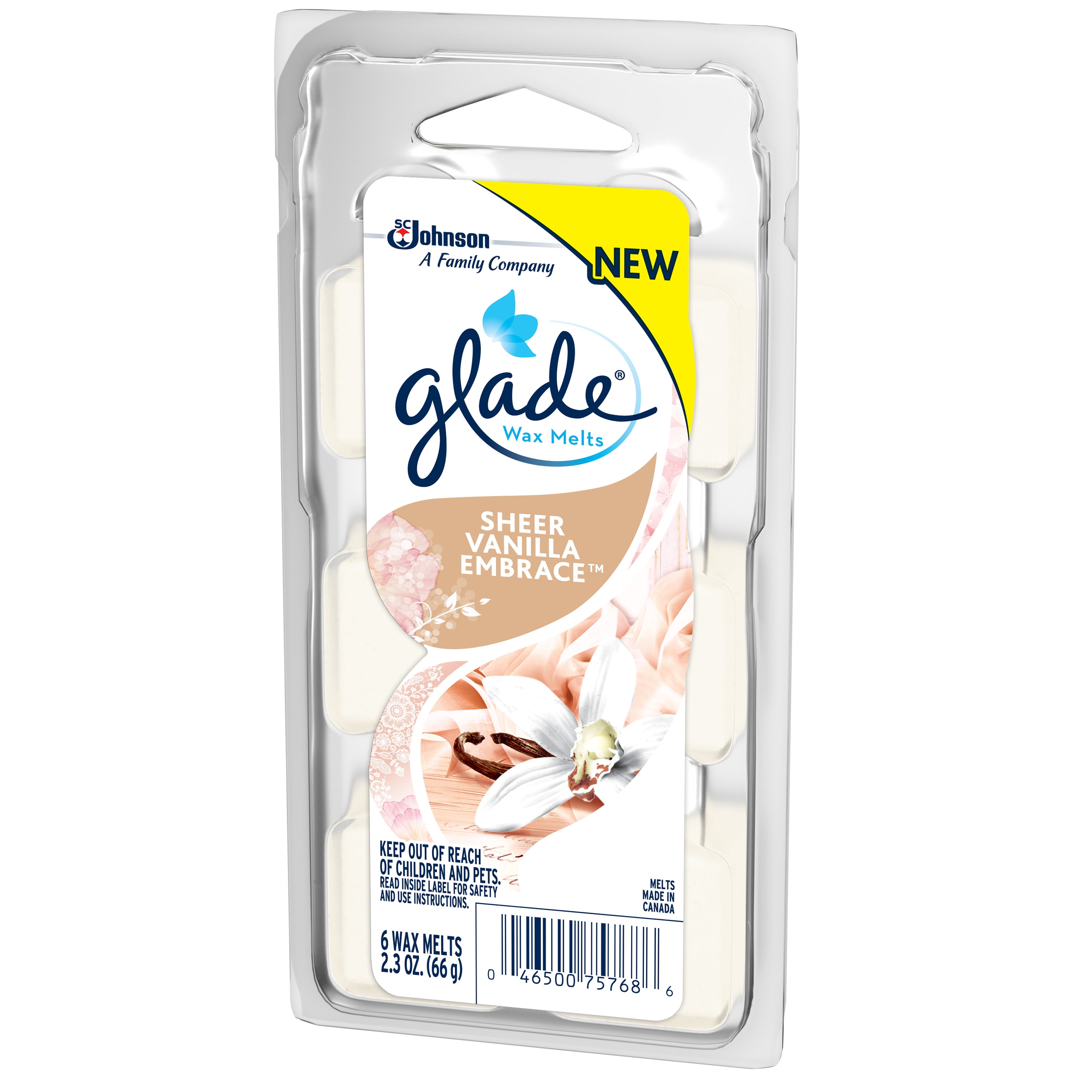 Glade Wax Melts Air Freshener Refill, Pure Vanilla Joy, 6 refills