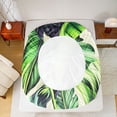 thumbnail image 5 of jejeloiu Tropical Botanical Theme Twin Sheet Sets,Monstera Leaf Twin Fitted Sheet,Green Beige Flat Sheet For Girls Boys,Super Cozy Room Decor,3-Piece, 5 of 7