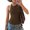 Brown, variant on Women's Casual Halter Neck Draped Front Open Back Tank Top Brown M