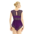thumbnail image 2 of YiZYiF Womens Sleeveless Cut Out Front Asymmetric Mesh Leotard Gymnastics Bodysuit Ballet Dancewear, 2 of 7