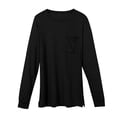 thumbnail image 3 of Shirts for Women Spring Round Neck Pocket Split Long Sleeve Casual Loose Top T Shirt Long Sleeve T Shirt, 3 of 6