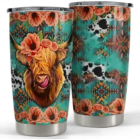 

Cow Tumbler Western Cowhide 20oz Tumblers with Lid Gift for Women Girl Daughter Sister Animal Lovers Christmas Birthday